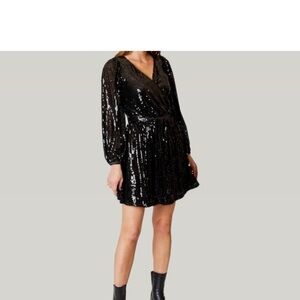 NWT Design History party cocktail black sequin dress size large L